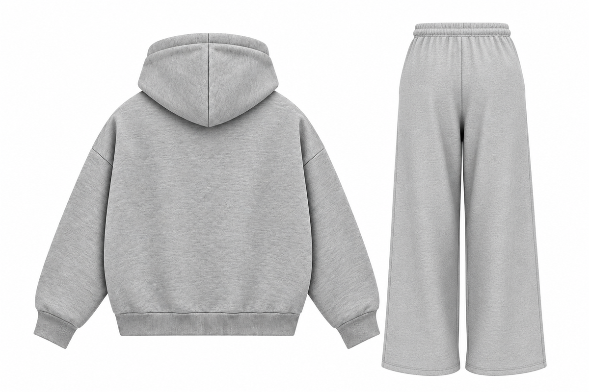 Holy Days- Boxy Dual Zipper Hoodie & Baggy fit Sweatpants Bundle