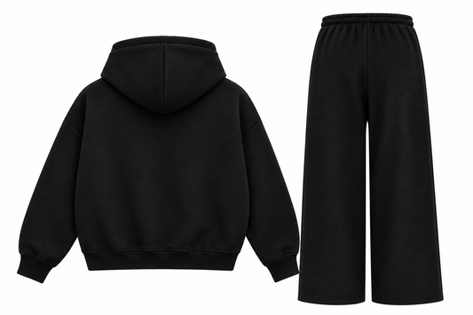 Holy Days- Boxy Dual Zipper Hoodie & Baggy fit Sweatpants Bundle