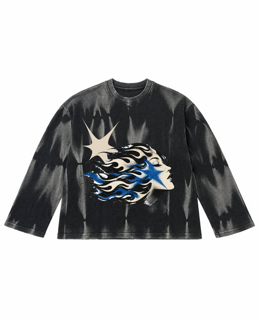 Hammer Wash Waffle Oversized Full-Sleeve Front Design