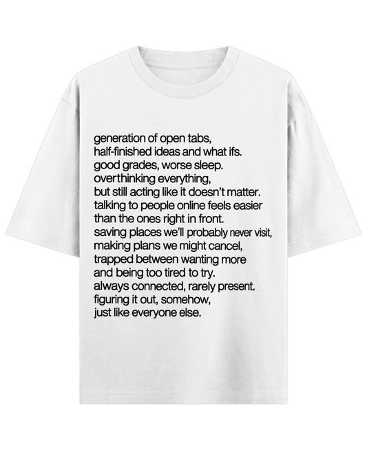White Oversized T-shirt Front Design