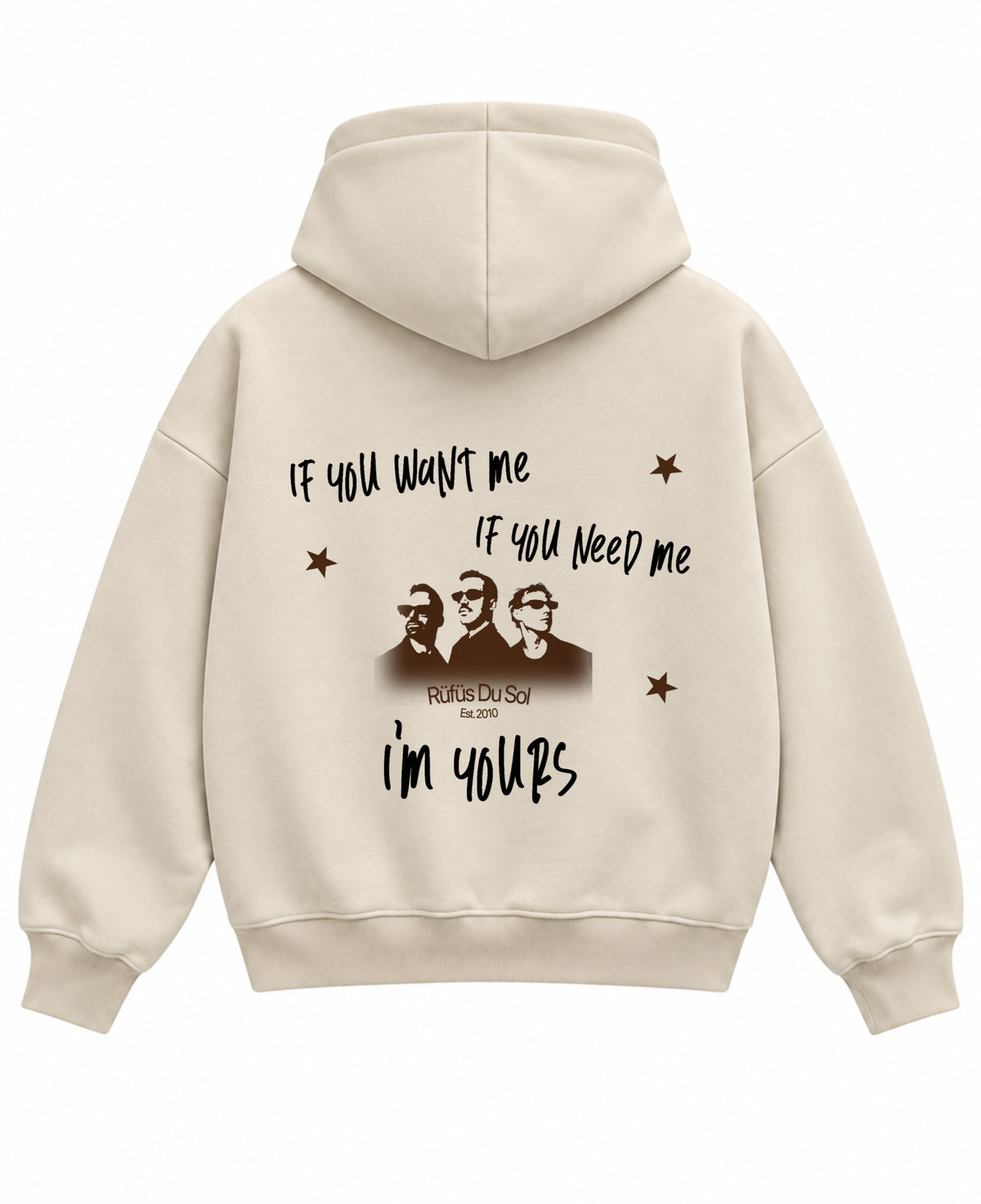 Cream Boxy Hoodie Back Design